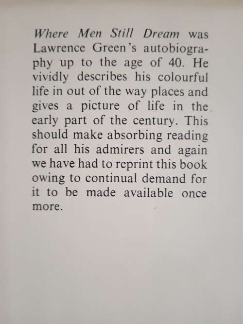 Where Men Still Dream by Lawrence G. Green