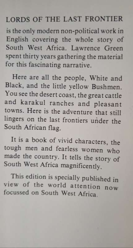 Lords of the Last Frontier by Lawrence G. Green