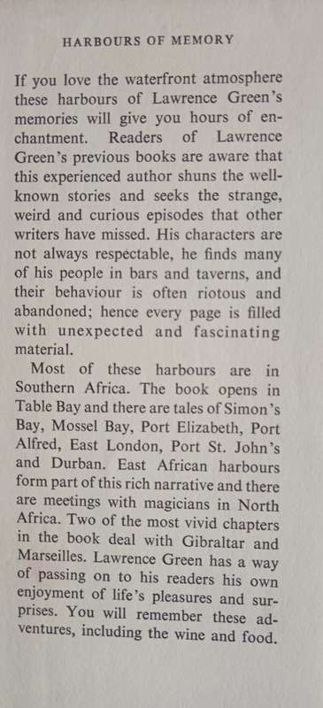 Harbours of Memory by Lawrence G. Green