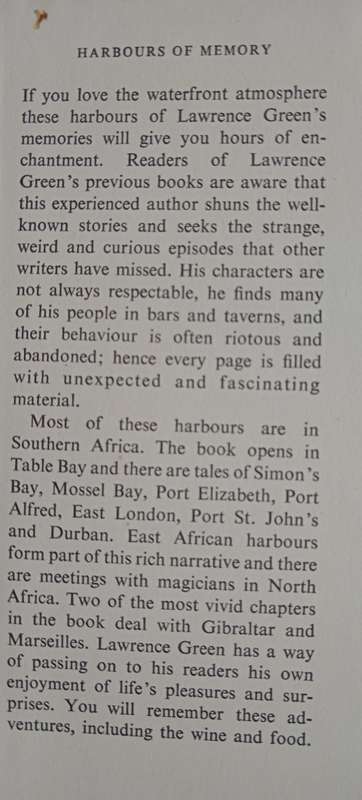 Harbours of Memory by Lawrence G. Green