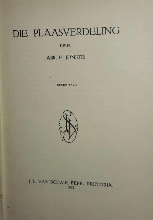 Die Plaasverdeling - ABR H Jonker
