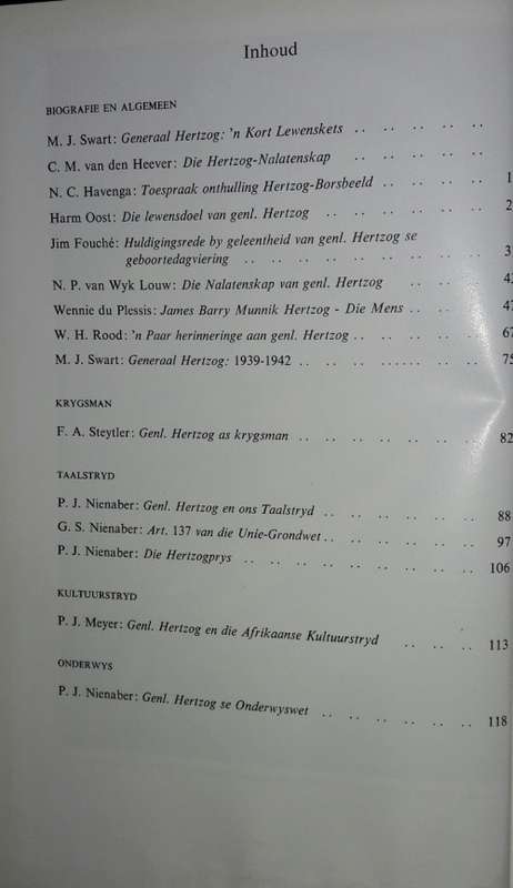 Gedenkboek Generaal J B M Hertzog - Die Suid-Afrikaanse Akademie Wir Wetenskap en Kuns