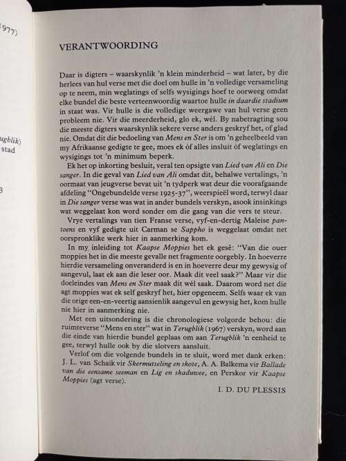 Mense en Ster: Verse 1925-78 by I. D. du Plessis