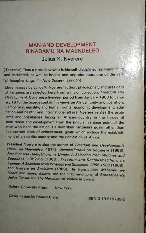 Man and Development - Bina Na Maendeleo Julius K Nyerere