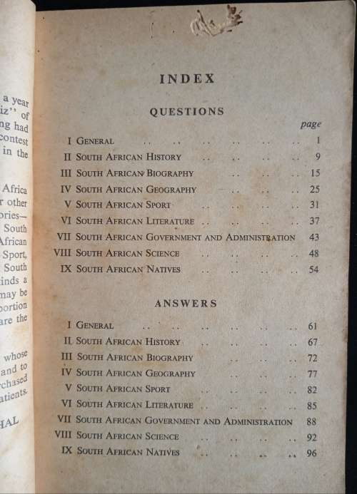 Eric Rosenthal`s South African Quiz Book by Eric Rosenthal