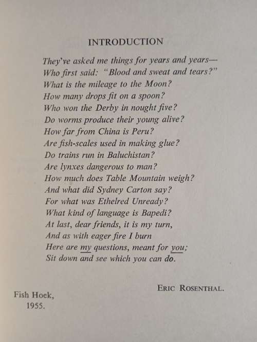 Eric Rosenthal`s Quiz Book by Eric Rosenthal