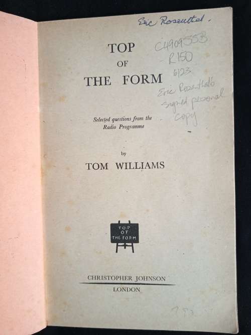Top of the Form by Tom Williams
