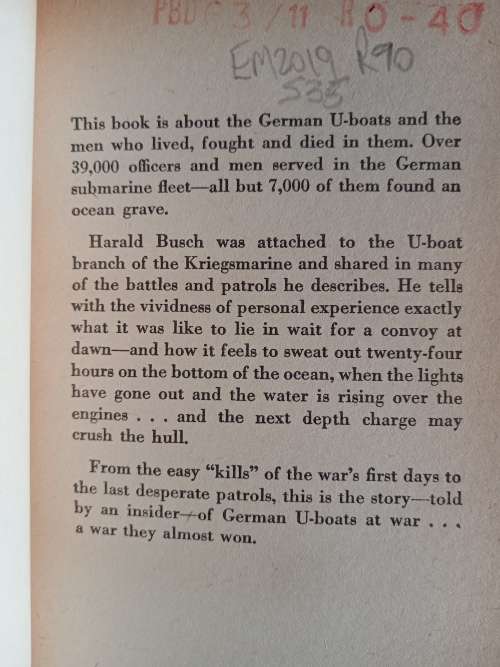 U-Boats at War: German Submarines in Action 1939-1945 by Harald Busch