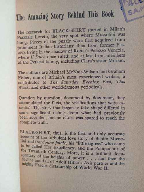 Black-Shirt: The Decline & Fall of a Dictator by Graham Fisher & Michael McNair-Wilson