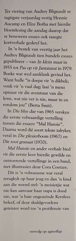 Mal Hansie en Ander verhale by Audrey Blignault