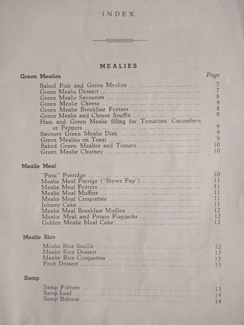 Recipes: Mealies, K@ffir Corn, Dried Beans