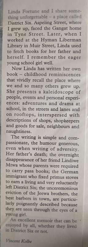 The House in Tyne Street: Childhood Memories of District Six by Linda Fortune