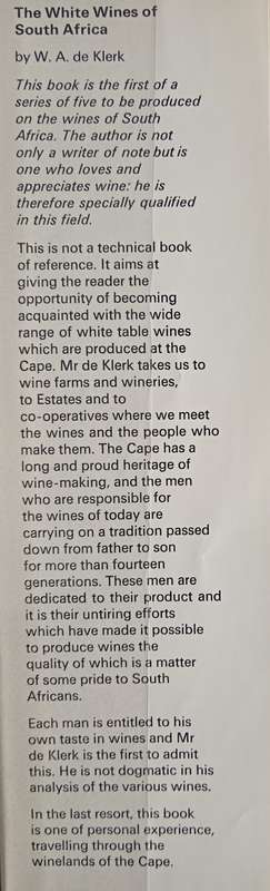 The White Wines of South Africa by W. A. de Klerk