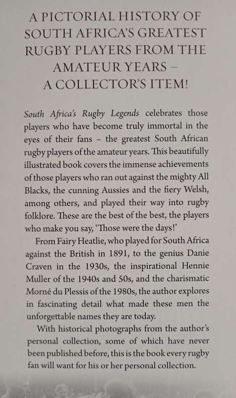 South Africa`s Rugby Legends: The Amateur Years by Chris Schoeman