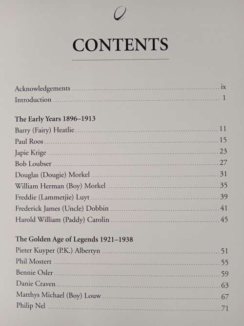 South Africa`s Rugby Legends: The Amateur Years by Chris Schoeman