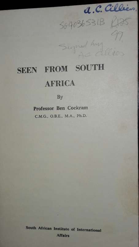 Seen From South Africa - Professor Ben Cockram