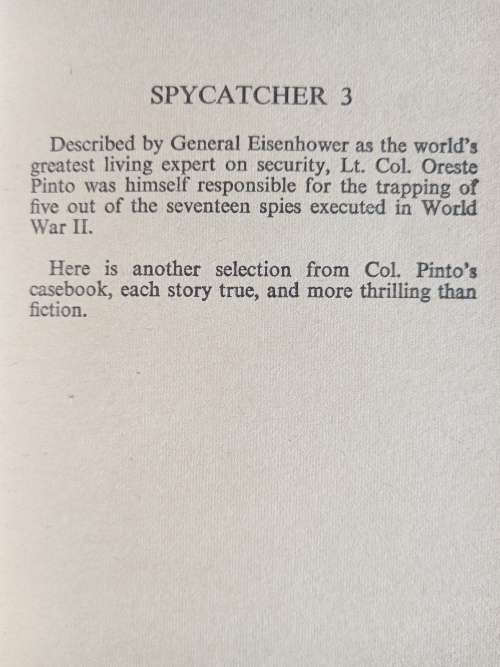 Spycatcher 3 by Lt. Col. Oreste Pinto
