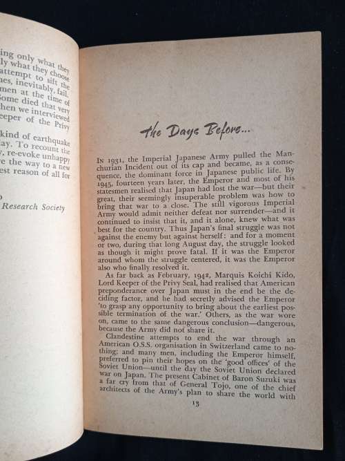Japan`s Longest Day - Compiled by The Pacific War Research Society