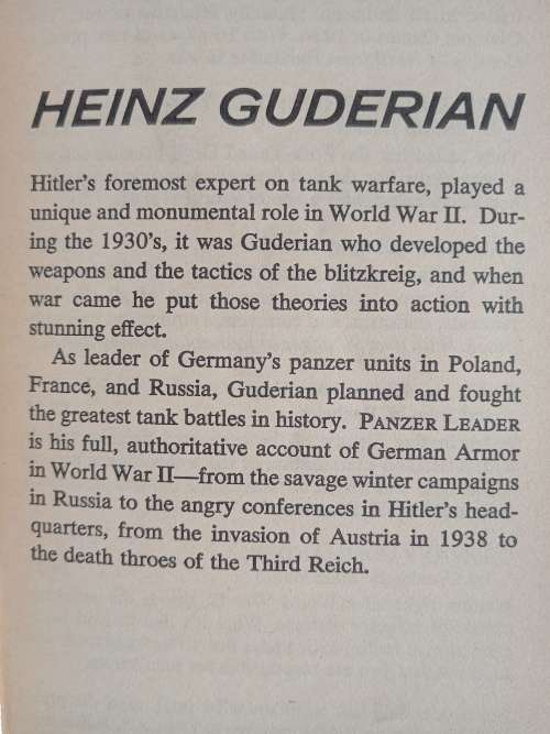 Panzer Leader(Abridged) by Heinz Guderian