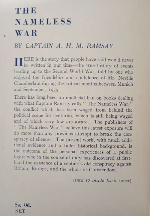 The Nameless  War by Captain A. H. M. Ramsay