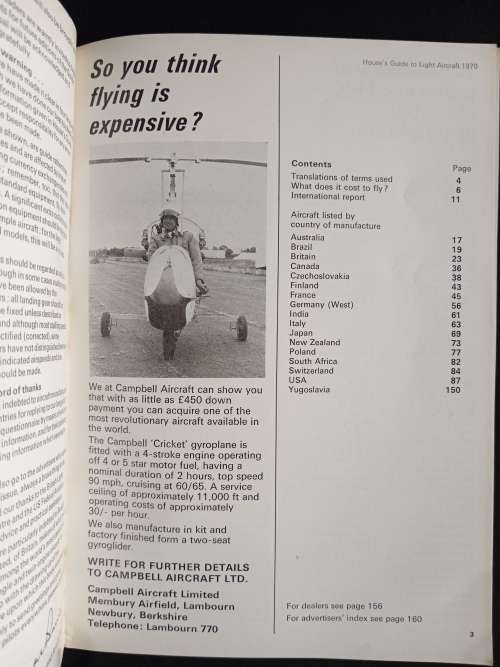 House`s Guide to Light Aircraft 1970 - An Essence International Publication