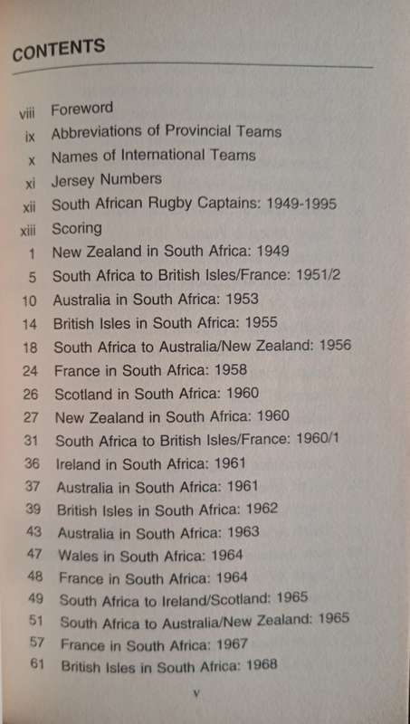 South African Rugby Teams 1949-1995 by Graham K. Jooste