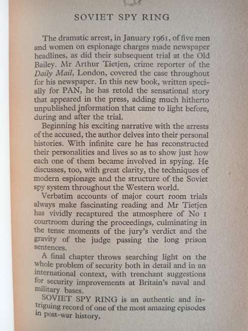 Soviet Spy Ring by Arthur Tietjen