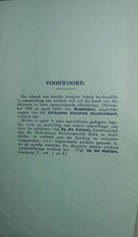 Due Oplossing Van Die Naturellevraagstuk in Suid-Afrika - Dr PJ Coertze  and Others