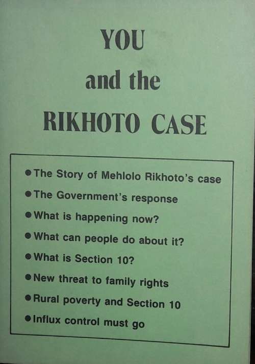 You And The Rikoto Case - Black Sash Publication