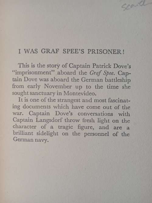 I Was Graf Spee`s Prisoner by Captain Patrick Dove