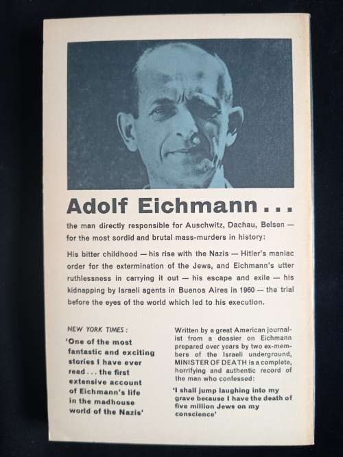 Minister of Death The Adolf Eichmann Story by Quentin Reynolds