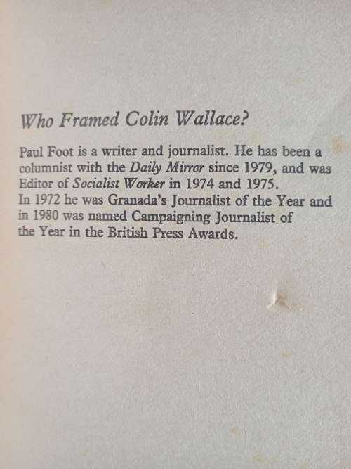 Who Framed Collin Wallace? by Paul Foot