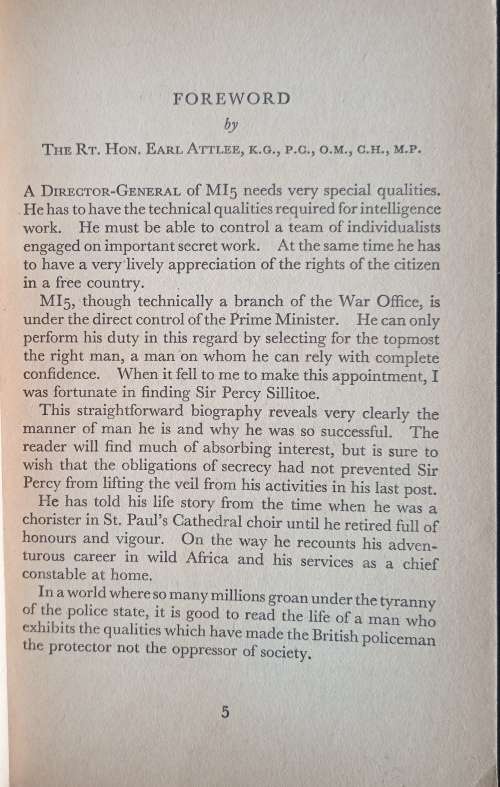 Cloak Without Dagger by Sir Percy Sillitoe