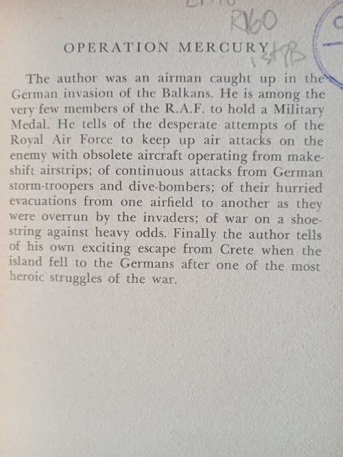 Operation Mercury by M. G. Comeau