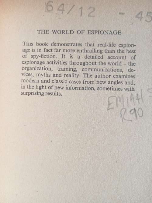 The World of Espionage by Bernard Newman