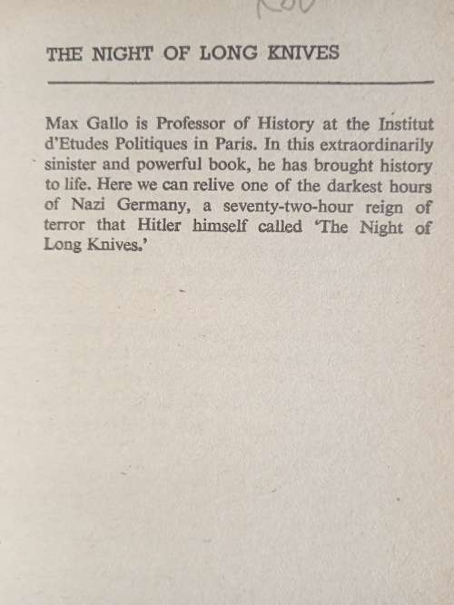 The Night of Long Knives by Max Gallo