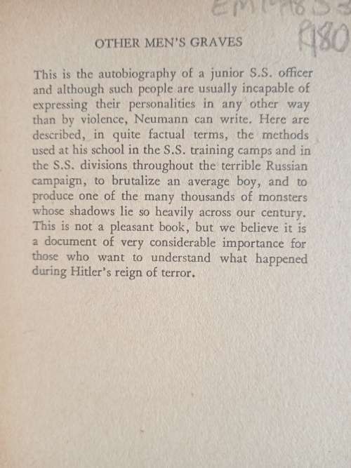 Other Men`s Graves by Peter Neumann Translated by Constantine Fitzgibbon