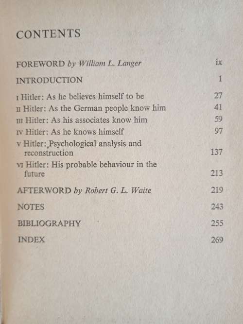 The Mind of Adolf Hitler by Walter C. Langer