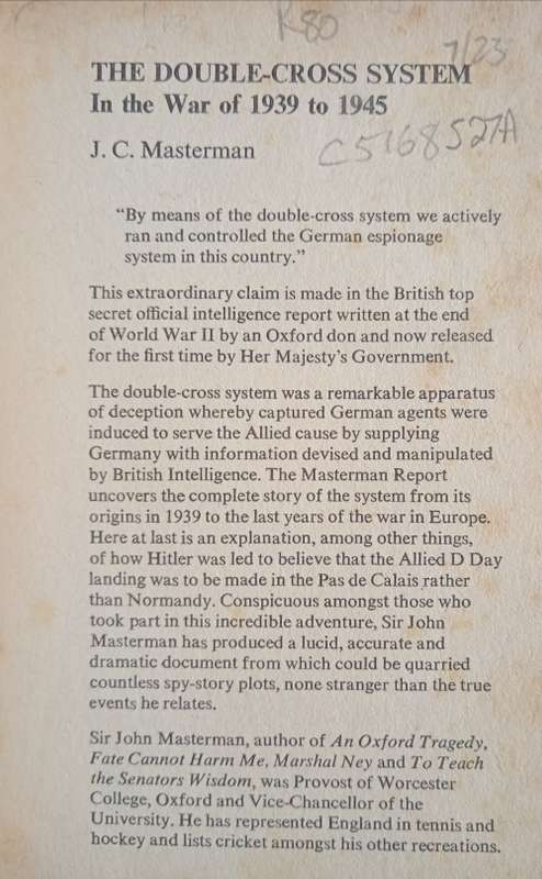 The Double-Cross System XX 1939-1945 by J. C. Masterman