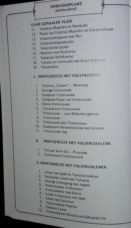 Geurige Volstruis-Vleisgeregte