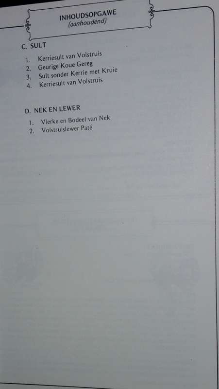 Geurige Volstruis-Vleisgeregte