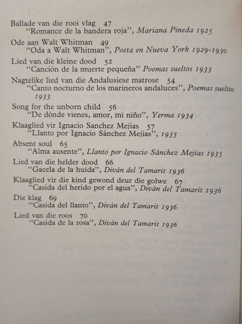 Verse van Lorca by Uys Krige