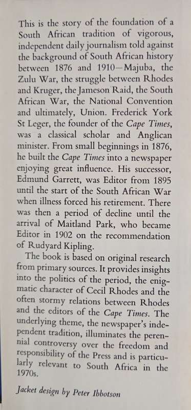 Some Beginnings The Cape Times 1876-1910 by Gerald Shaw