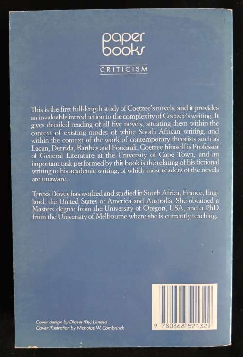 The Novels of J Coetzee by Teresa Dovey