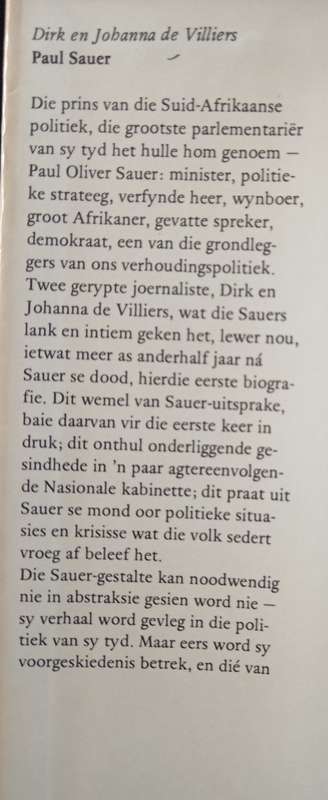 Paul Sauer by Dirk & Johanna de Villiers