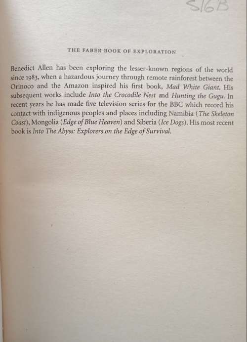 The Faber Book of Exploration Edited by Benedict Allen