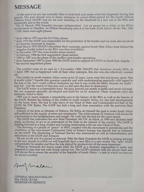 Suid-Afrikaanse Weermag Oorsig South African Defence Force Review 1990 Edited by Maj. A de la Rey