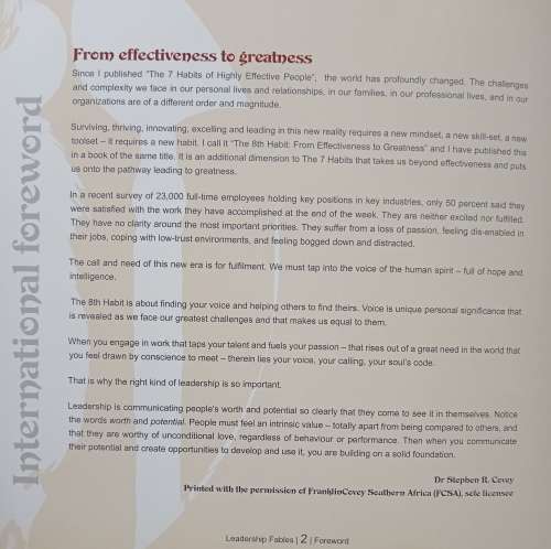 Leadership Fables Featuring Golden Rules from Leaders for the Youth