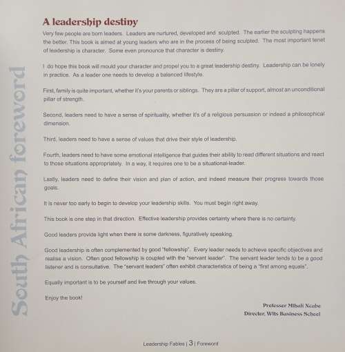 Leadership Fables Featuring Golden Rules from Leaders for the Youth