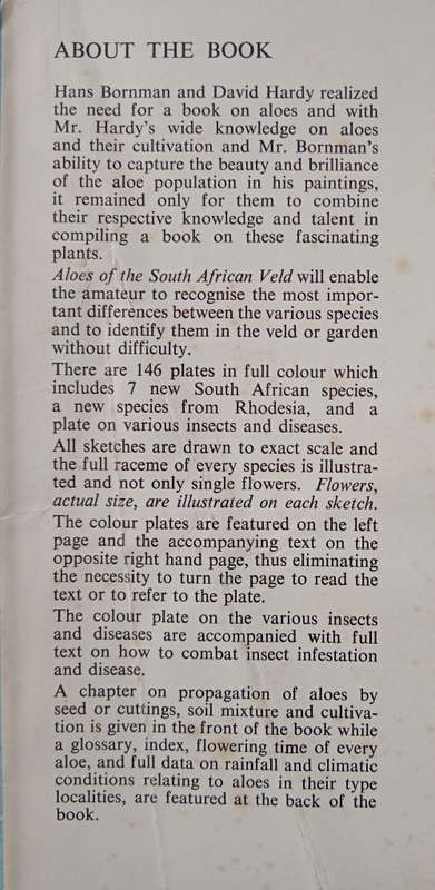 Aloes of the South African Veld by Hans Bornman & David Hardy